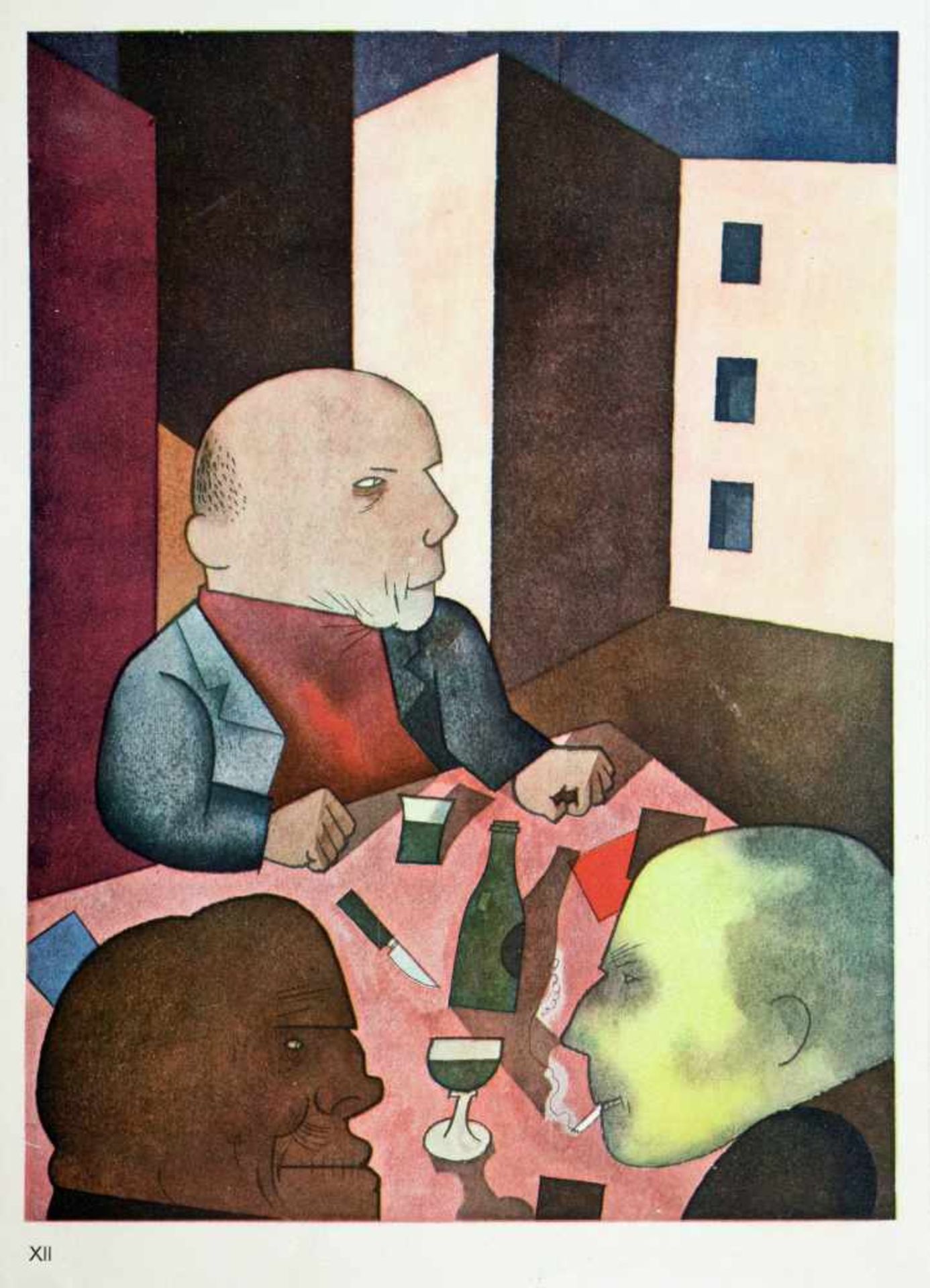 George Grosz. Ecce homo. Berlin, Malik 1923. 16 Farboffsetdrucke nach Aquarellen. Zusammen mit - Image 2 of 5