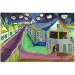 Sturm-Postkarten. Vier Postkarten. Um 1915. Ca. 14 : 10 cm. I. Marc Chagall. Kleinstadt.