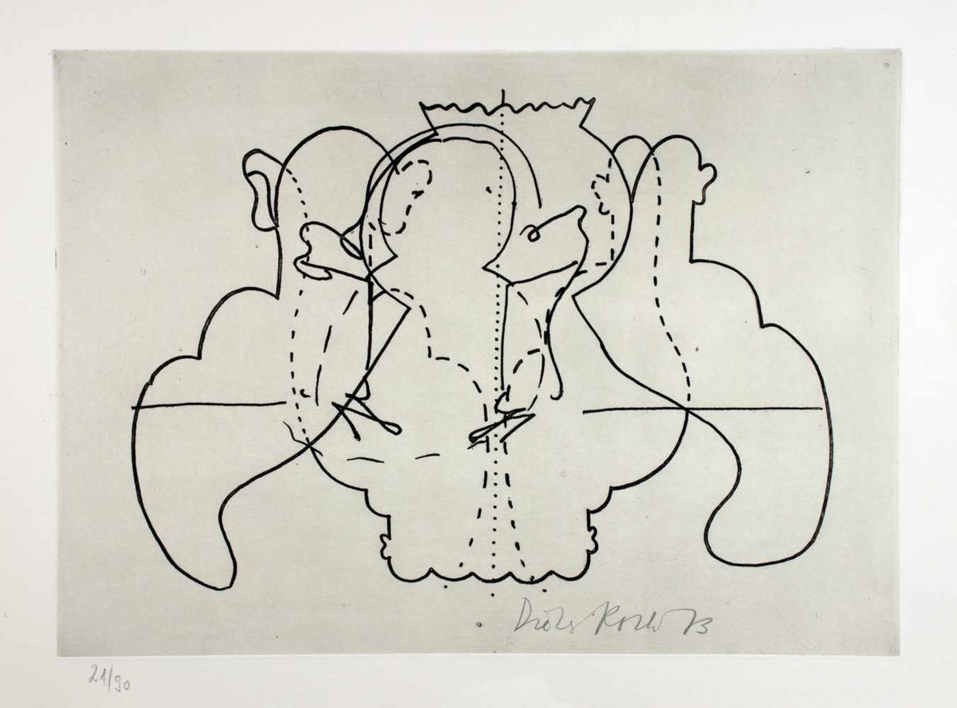 Dieter Roth. Jetzt. 15 Radierungen (Ätzungen). 1973. 30 : 42 cm (39 : 54 cm). Signiert, datiert - Bild 4 aus 5