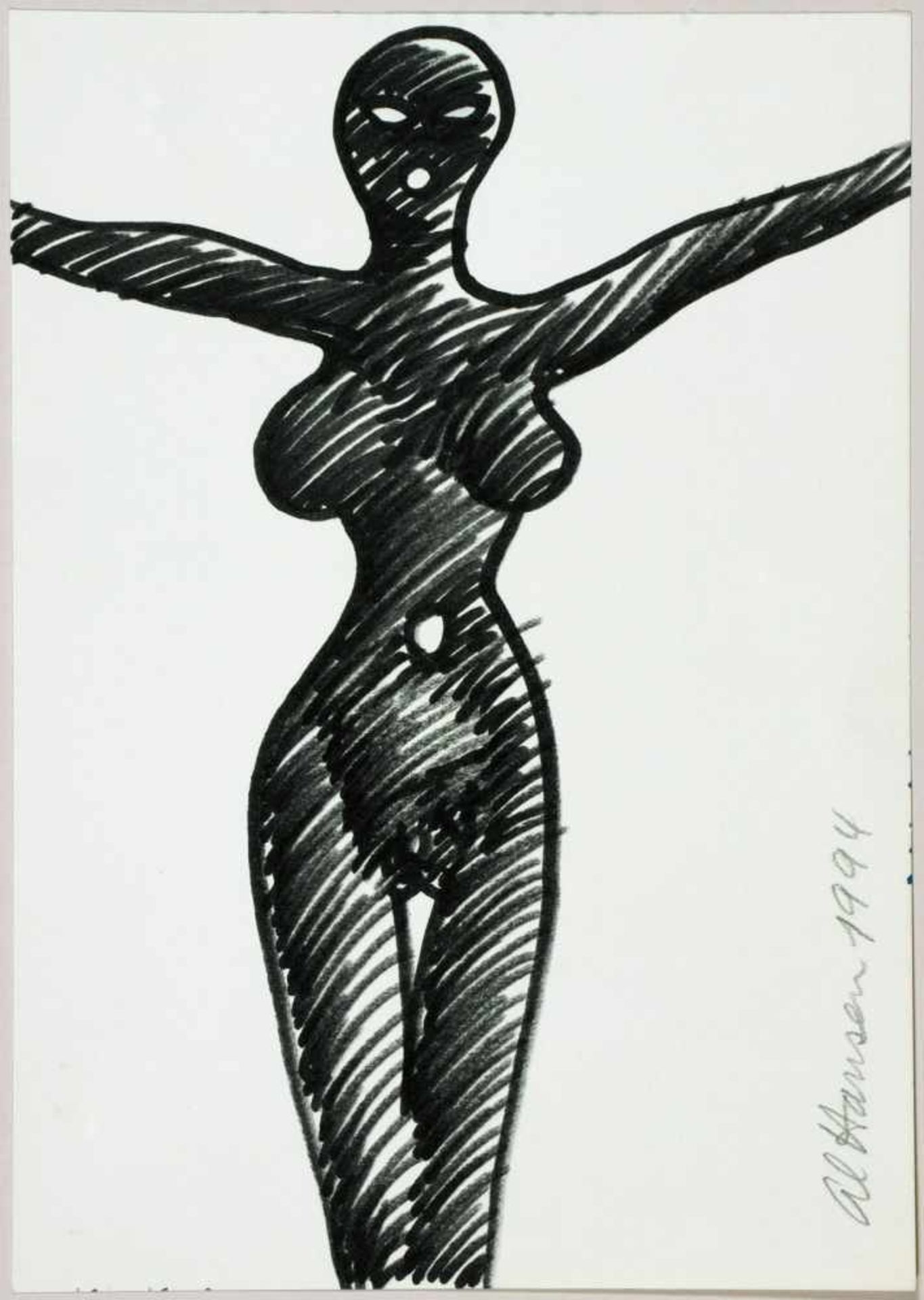 Al Hansen. Venus, Fünf Zeichnungen (Bleistift, schwarzer und farbige Faserschreiber). 1994. 21,0 : - Bild 5 aus 5