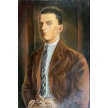 Willi Geiger. Porträt eines jungen Mannes. Öl auf Leinwand. 1926. 90 : 60 cm. Signiert und