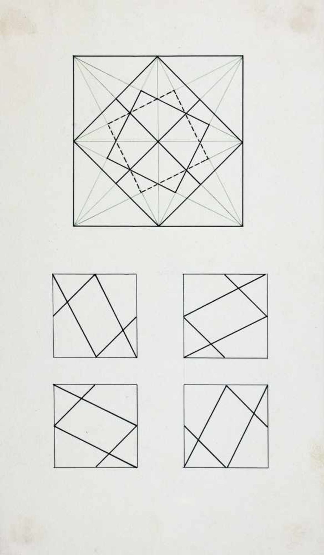 Bauhaus - Walter Köppe. Geometrische Kompositionen. Zehn teils mehrfarbige Tuschfederzeichnungen auf - Image 3 of 4