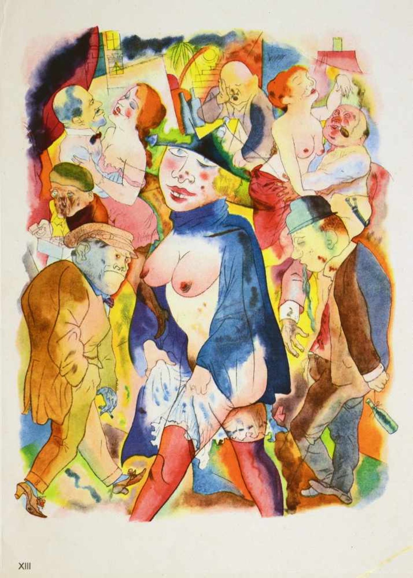 George Grosz. Ecce homo. Berlin, Malik 1923. 16 Farboffsetdrucke nach Aquarellen. Zusammen mit - Bild 3 aus 5