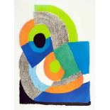 Sonia Delaunay-Terk. Ohne Titel (Courbe verte). Farblithographie. 1972. 55,5 : 39,2 cm (66 : 50 cm).