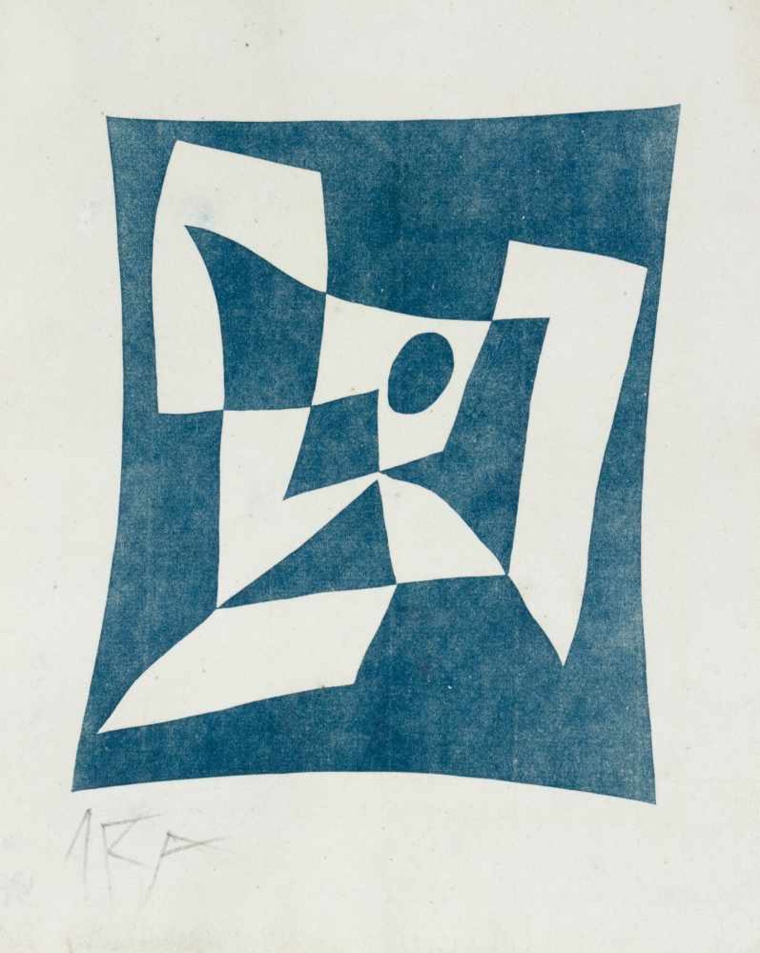 Hans Arp. Knossos. Farbiger Holzschnitt. 1956. 17,6 : 14,7 cm (24,8 : 20,2 cm). Signiert. Wie die