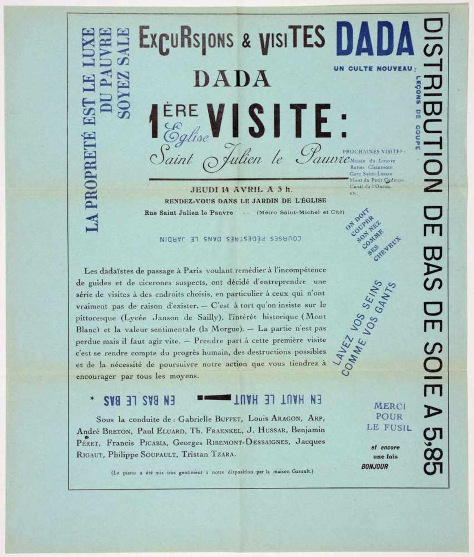 Dada - Excursions & visites Dada. 1ère visite: Eglise Saint Julien le Pauvre. Jeudi 14 Avril a 3