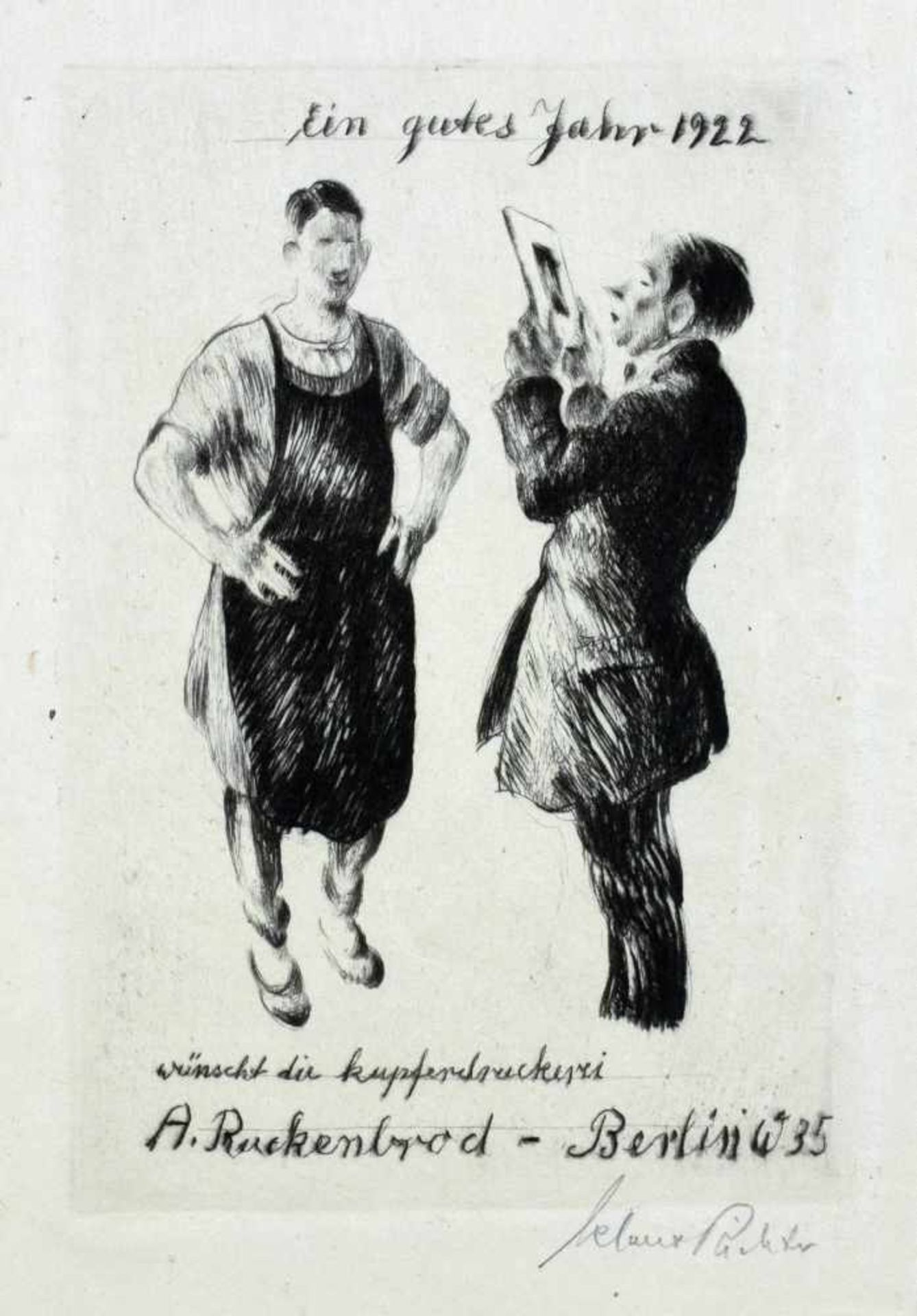 Konvolut - 36 Radierungen und Lithographien, deutsche Künstler um 1920. Alle signiert, teils datiert - Bild 3 aus 12