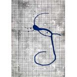 Sigmar Polke. Ohne Titel. Serigraphie, blau und schwarz auf weißem Papier. 1988. 98,5 : 69,2 cm.