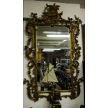 PROFUSELY CARVED ORNATE GILT MIRROR 100 X 180CM