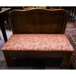 PAIR OF PARCEL GILT WINDOW SEATS WITH PANEL BACK + PADDED SEAT