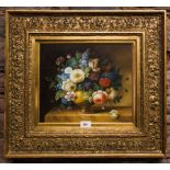 STILL LIFE OF FLOWERS IN ORNATE FRAME