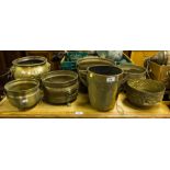 LOT OF BRASS PLANT POTS