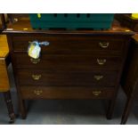 INLAID MAHOGANY 4 DRAWER CHEST