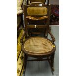 EDWARDIAN BERGERE SEAT ROCKING CHAIR