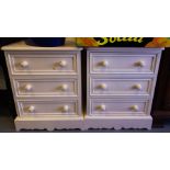PAIR OF PAINTED 3 DRAWER CHESTS