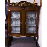 INLAID LEADED GLASS DISPLAY CABINET