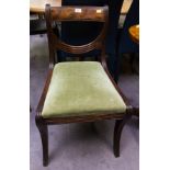 REGENCY MAHOGANY SIDE CHAIR WITH SABRE LEG