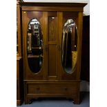 INLAID MAHOGANY 2 DOOR WARDROBE