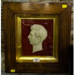 19TH CENTURY WAX PROFILE PORTRAIT OF GENT IN ROSEWOOD FRAME