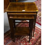 INLAID MAHOGANY NEST OF TABLES