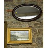 GILT FRAME PRINT + OVAL MIRROR