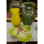 CARLTON LOBSTER PLATE + 2 VASES