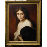 PORTRAIT OF GIRL IN ORNATE GILT FRAME