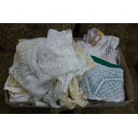 BOX OF CROCHET & EMBROIDERY PIECES