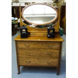 INLAID MAHOGANY DRESSING CHEST