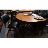 TEAK DROP LEAF TABLE + 6 CHAIRS