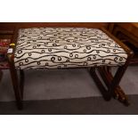 RETRO TEAK UPHOLSTERED STOOL