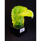 CZECHOSLOVAKIAN URANIUM GLASS CAR MASCOT EAGLE