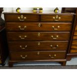 ANTIQUE MAHOG 2 OVER 4 DRAWER CHEST ON BRACKET FEET