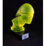 CZECHOSLOVAKIAN URANIUM GLASS CYCLIST