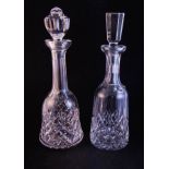 WATERFORD LISMORE DECANTER NS + CUT GLASS DECANTER