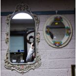 2 ORNATE PAINTED MIRRORS