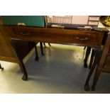 MAHOGANY ROPE EDGE TABLE WITH DRAWER