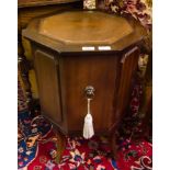 NEAT OCTAGONAL LEATHER TOP DRINKS CABINET