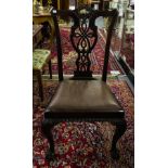 8 RIBBON BACK MAHOGANY CLAW LEG DINING CHAIRS (6 + 2)