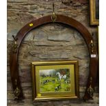 MAHOGANY HORSE SHOE COAT RACK