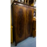 INLAID MAHOGANY 2 DOOR WARDROBE