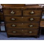 2 OVER 3 MAHOG CHEST OF DRAWERS