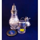 SILVER TOP SUGAR SHAKER, FRAME, JUG,