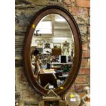 MAHOGANY OVAL MIRROR