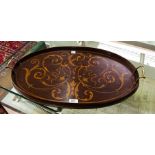 OVAL MARQUETRY INLAID TRAY
