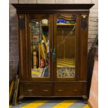 EDWARDIAN DOUBLE MIRROR DOOR WARDROBE AF