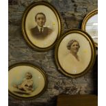 4 OVAL FRAME PORTRAITS ANNE BROPHY + POOLE