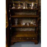 MAHOG. WATERFALL BOOKCASE 32"L X 12"D X 46.