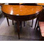 INLAID HALF MOON FOLDOVER CARD TABLE