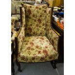 EDWARDIAN WING BACK ARM CHAIR